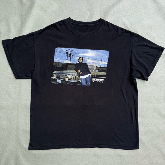 Used Black Ice Cube Rapper Photo Print Crew Neck Cotton T-shirt Men's XL - Picture 1 of 5